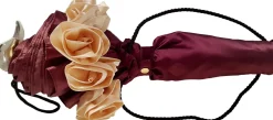 Il Marchesato Amazing Frilly Burgundy Folding Umbrella Parasol Best