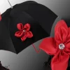 Il Marchesato Awesome Black Ladies Umbrella - Red Flower Outlet