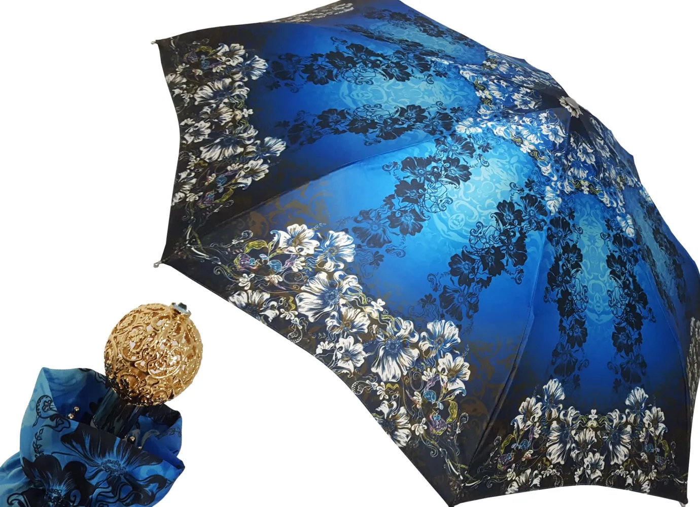 Il Marchesato Awesome Blue Flowered Umbrella Online
