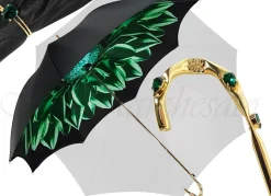 Il Marchesato Beautiful Double Canopy Umbrella in a Luxurious Green Colored Polyeste Discount