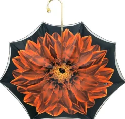 Il Marchesato Beautiful Double Canopy Umbrella in a Luxurious Orange Satin New