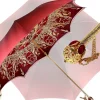 Il Marchesato Beautiful Red Women's Umbrella with Printed Peacock Design Hight Quality Luxury Umbrella Discount