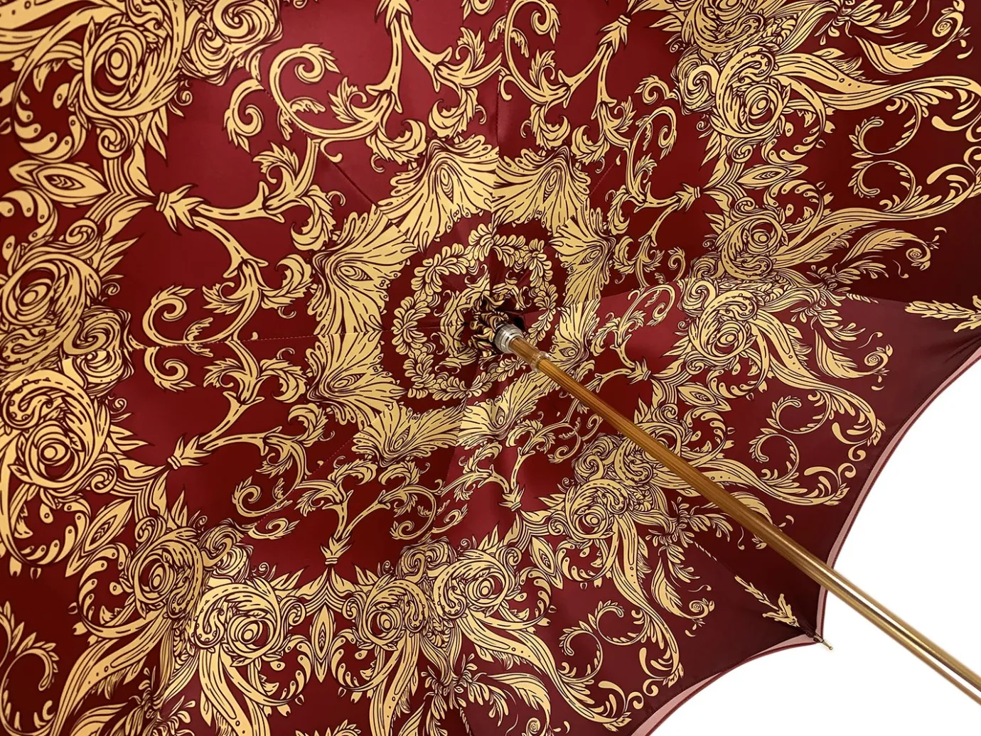 Il Marchesato Beautiful Red Women's Umbrella with Printed Peacock Design Hight Quality Luxury Umbrella Discount
