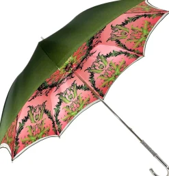 Il Marchesato Beautiful Red Women's Umbrella with Printed Peacock Design Hight Quality Luxury Umbrella Best