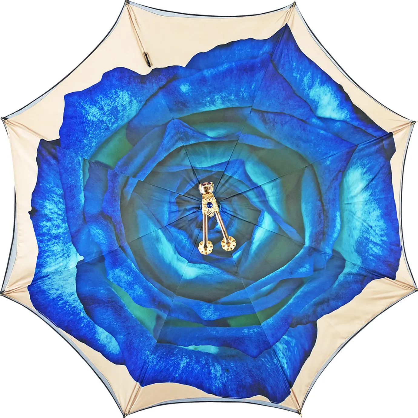 Il Marchesato Beautiful umbrella with gold-plated handle and big red crystal Hot