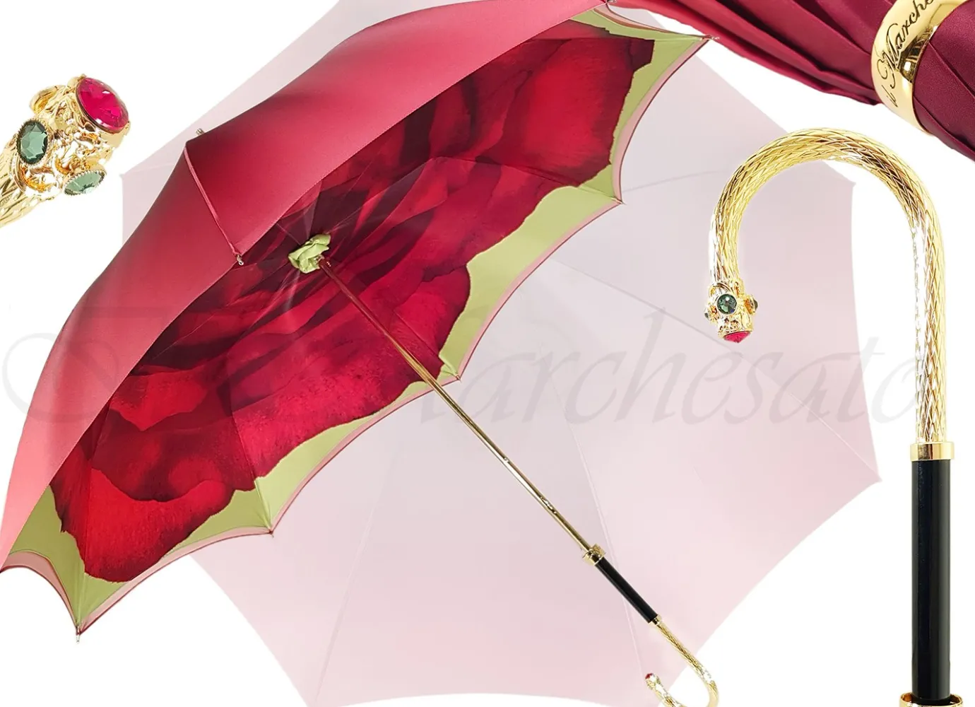 Il Marchesato Beautiful Umbrella With Rose Design New