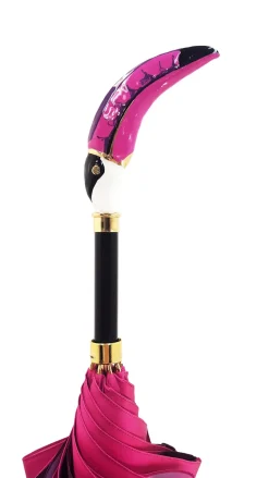 Il Marchesato Beautifull Double Canopy Toucan Umbrella in a Luxurious Gradient Fuchsia Fashionable Umbrella Fashion