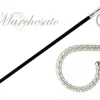 Il Marchesato Beauty Walking stick with crystals - Silver-plated 925 Sale