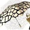 Il Marchesato Black & Cream Folding Umbrella Online