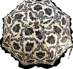 Il Marchesato Black & White Ruffle Umbrella Italian Glamour Fashion