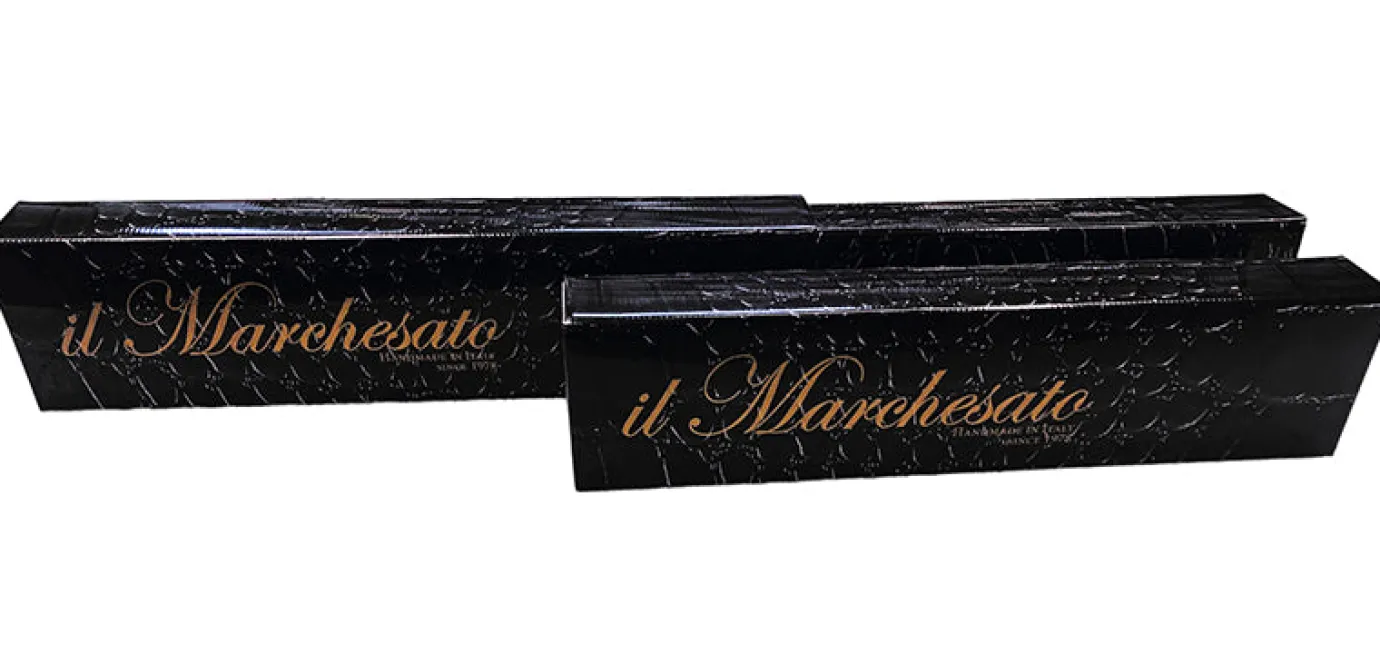 Il Marchesato Black double canopy umbrella with damask design Outlet