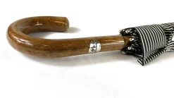 Il Marchesato Black&White umbrella with Malacca Wood hand-curved New