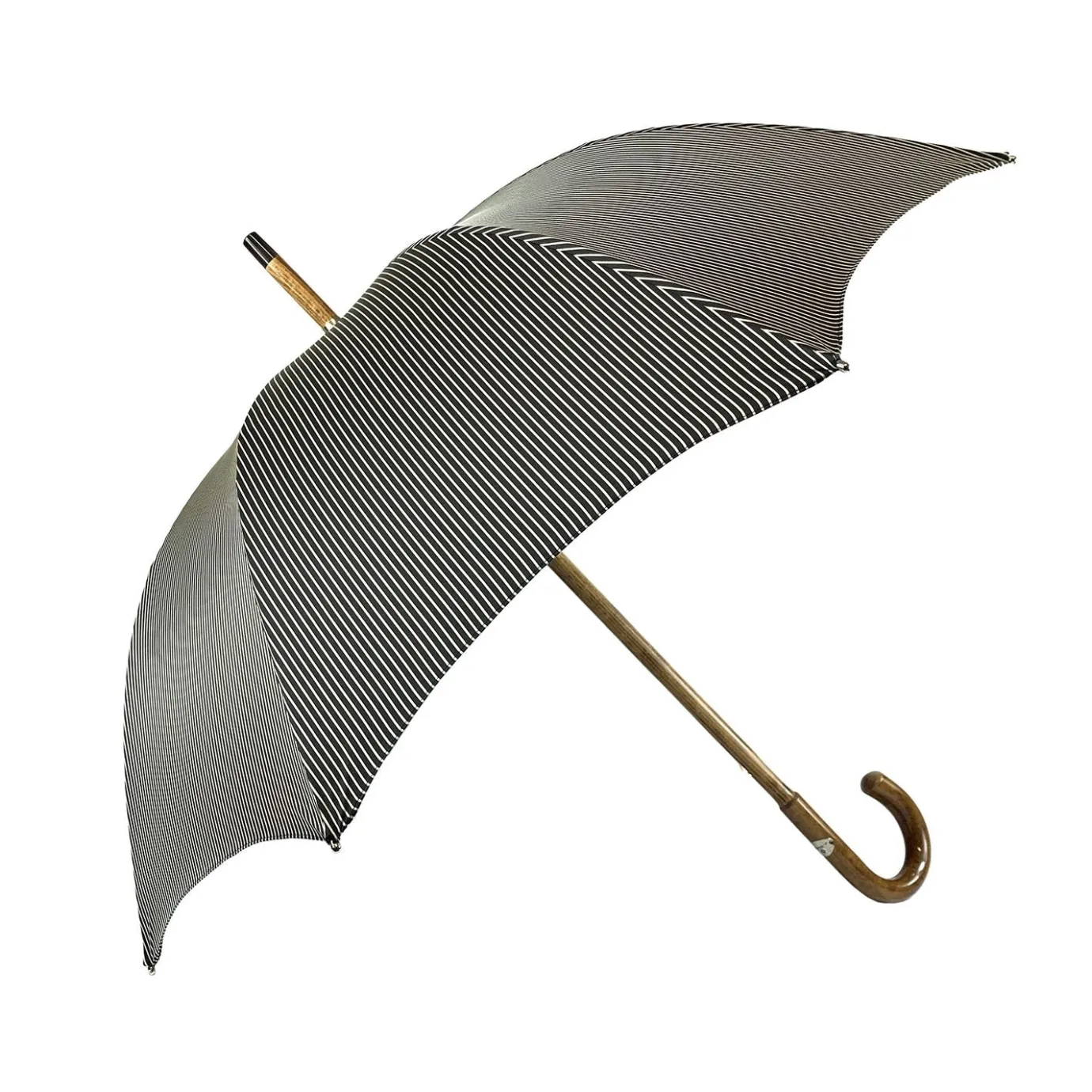 Il Marchesato Black&White umbrella with Malacca Wood hand-curved New