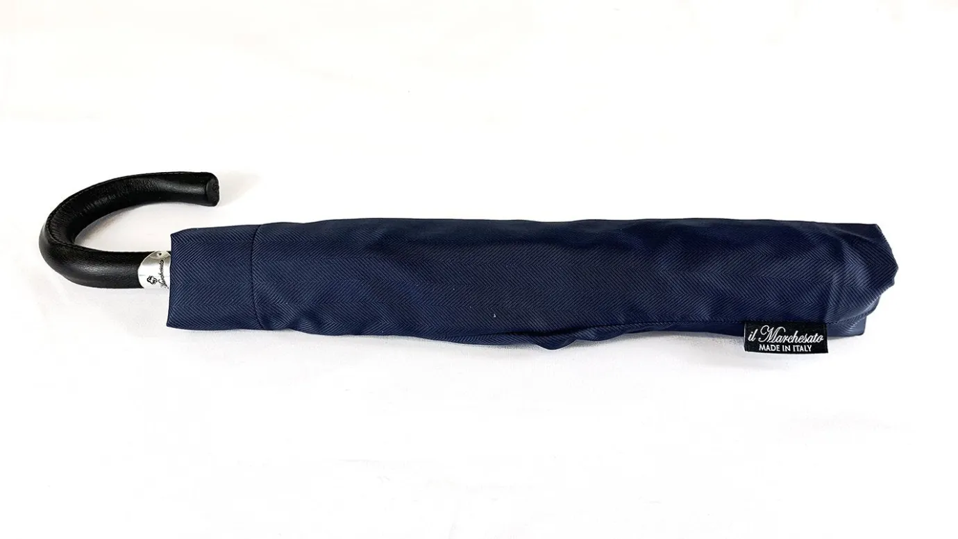 Il Marchesato Blue Navy Jacquard Folding Umbrella Online