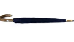 Il Marchesato Blue Navy umbrella with Natural Chestnut Wood hand-curved Best