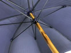 Il Marchesato Blue Navy umbrella with Natural Chestnut Wood hand-curved Best