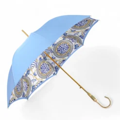 Il Marchesato Blue Royalty: Light Blue Umbrella with Elegant Gold Handle Outlet