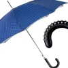 Il Marchesato Blue Umbrella with Textured Scales and Rock-Style Studded Handle Discount