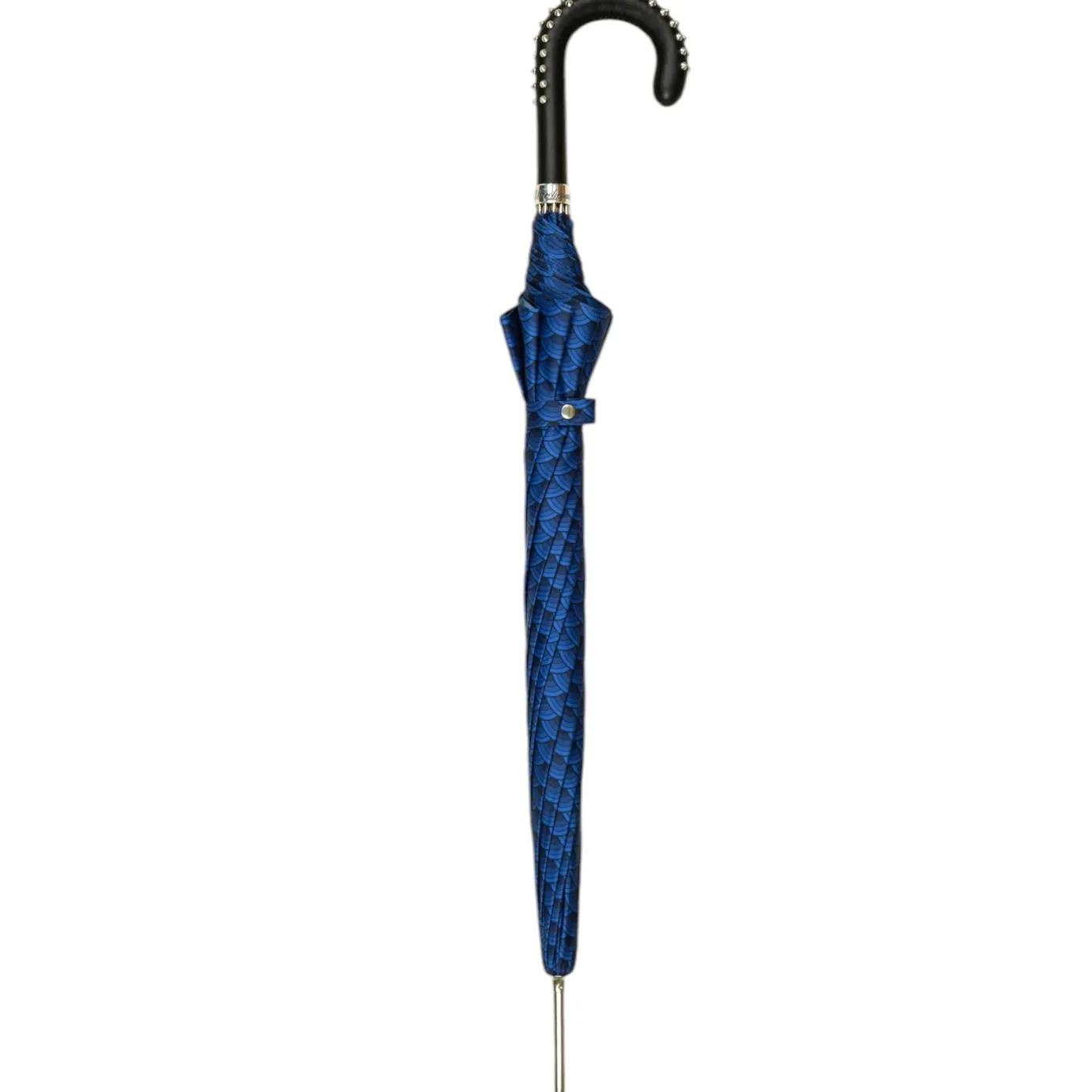 Il Marchesato Blue Umbrella with Textured Scales and Rock-Style Studded Handle Discount