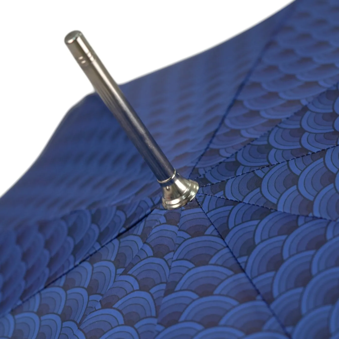 Il Marchesato Blue Umbrella with Textured Scales and Rock-Style Studded Handle Discount