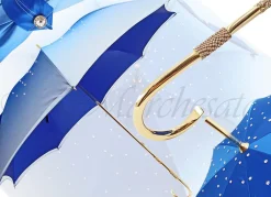 Il Marchesato Blue Women's Umbrella - Swarovski Cristals - Double Cloth Crystals Umbrellas Fashion