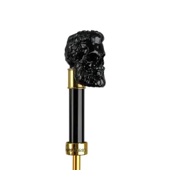 Il Marchesato Bold Burgundy Umbrella with Artisan Skull Handle for a Unique Style Fashion