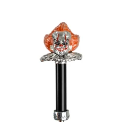 Il Marchesato Carnival of Shadows: Grey Umbrella with Intricate Clown Handle New