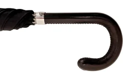 Il Marchesato Classic Gentlemen's Black Umbrella With Leather Handle Clearance
