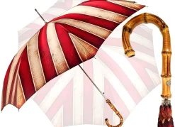 Il Marchesato Classic Striped Men's Umbrella - Bamboo Handle - New Exclusive Design Best Quality handcrafted in Italy Best