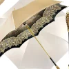 Il Marchesato Creamy Leopard Print Umbrella, Double Cloth Clearance