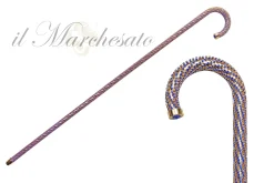 Il Marchesato Crook Walking Cane Encrusted with Sapphire crystals Best