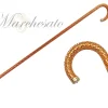 Il Marchesato Crook Walking Cane Encrusted with Orange crystals Fashion