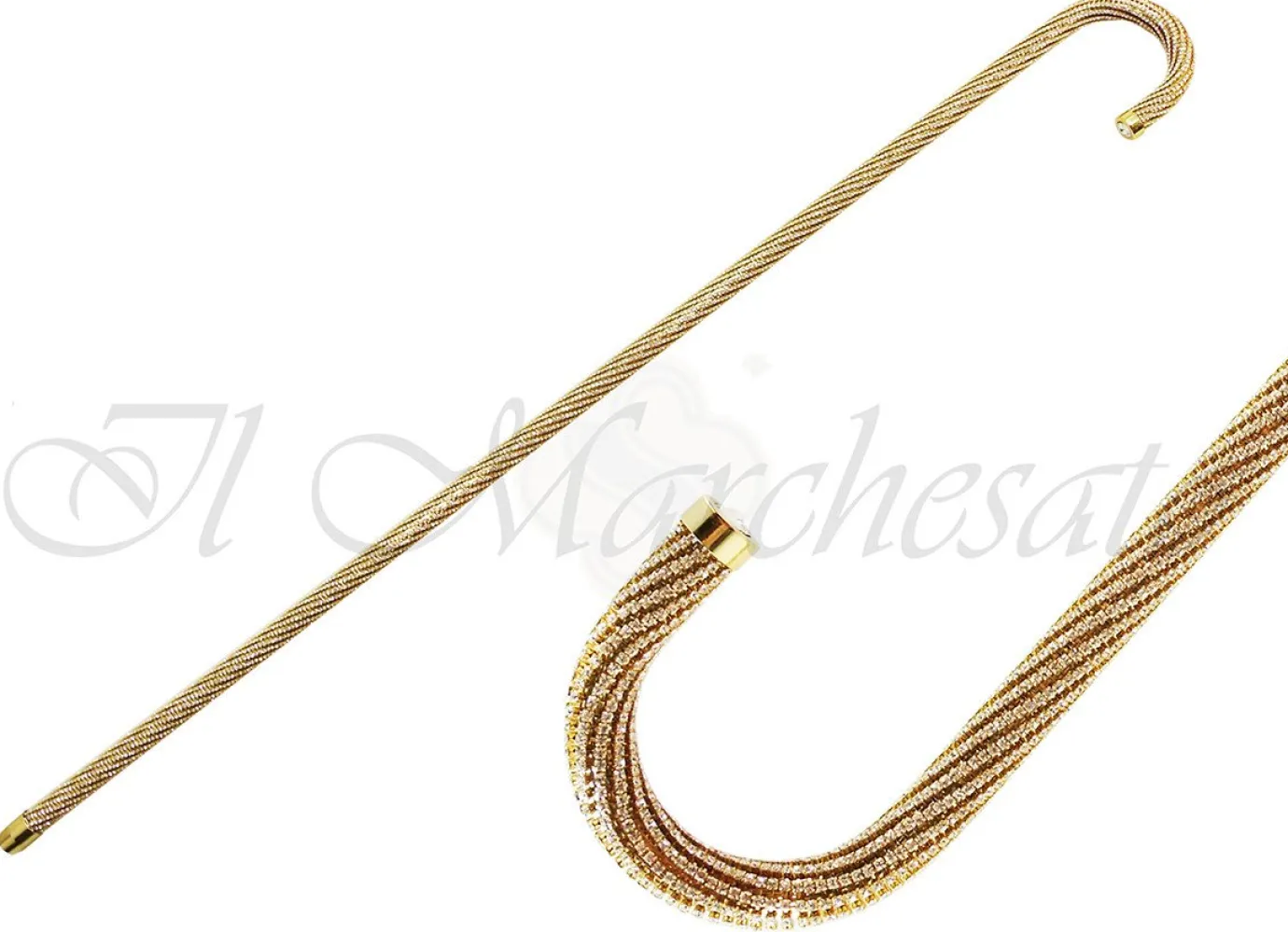 Il Marchesato Crook Walking Cane Encrusted with Swarovski Elements Discount