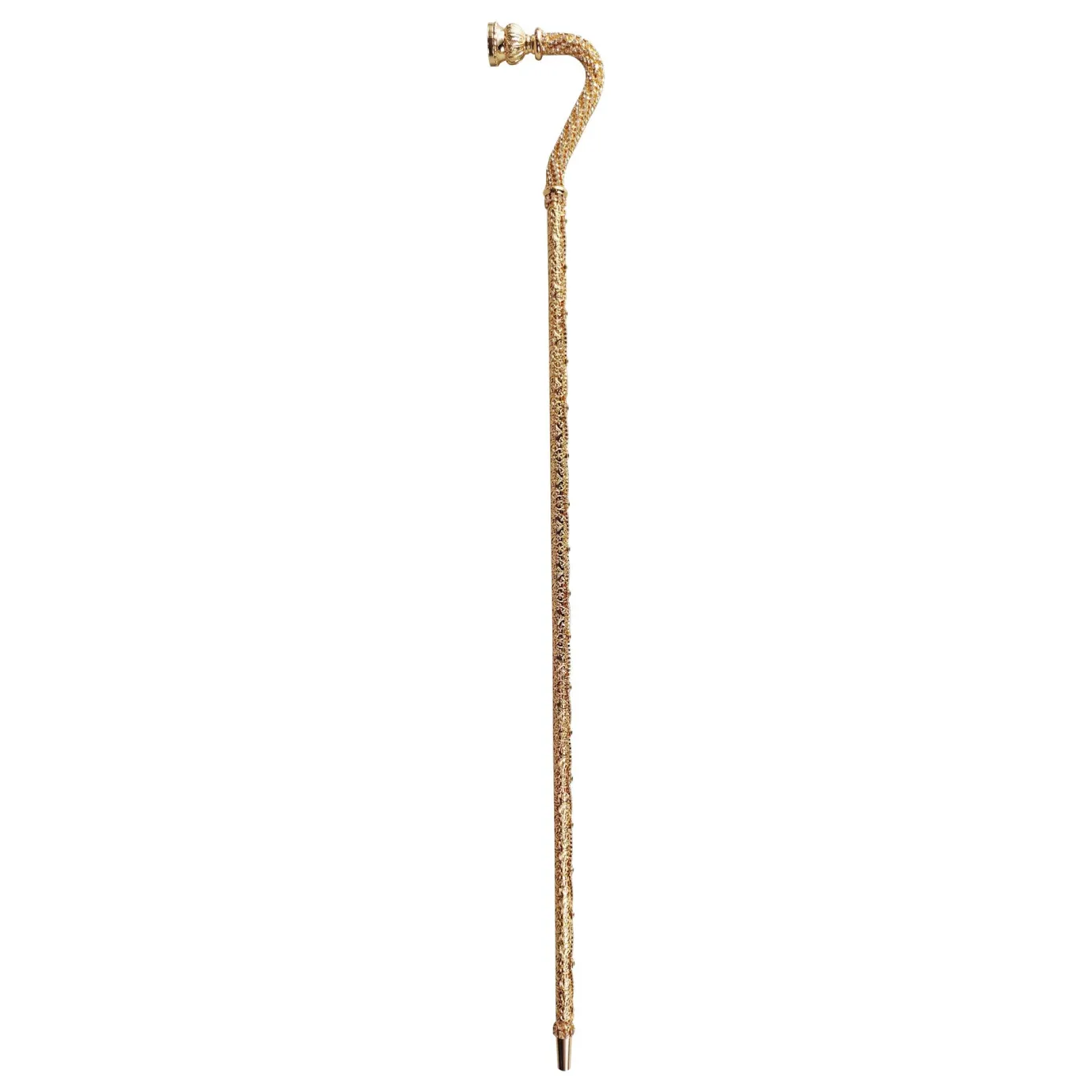 Il Marchesato Crook Walking Cane Encrusted with white crystals Fashion