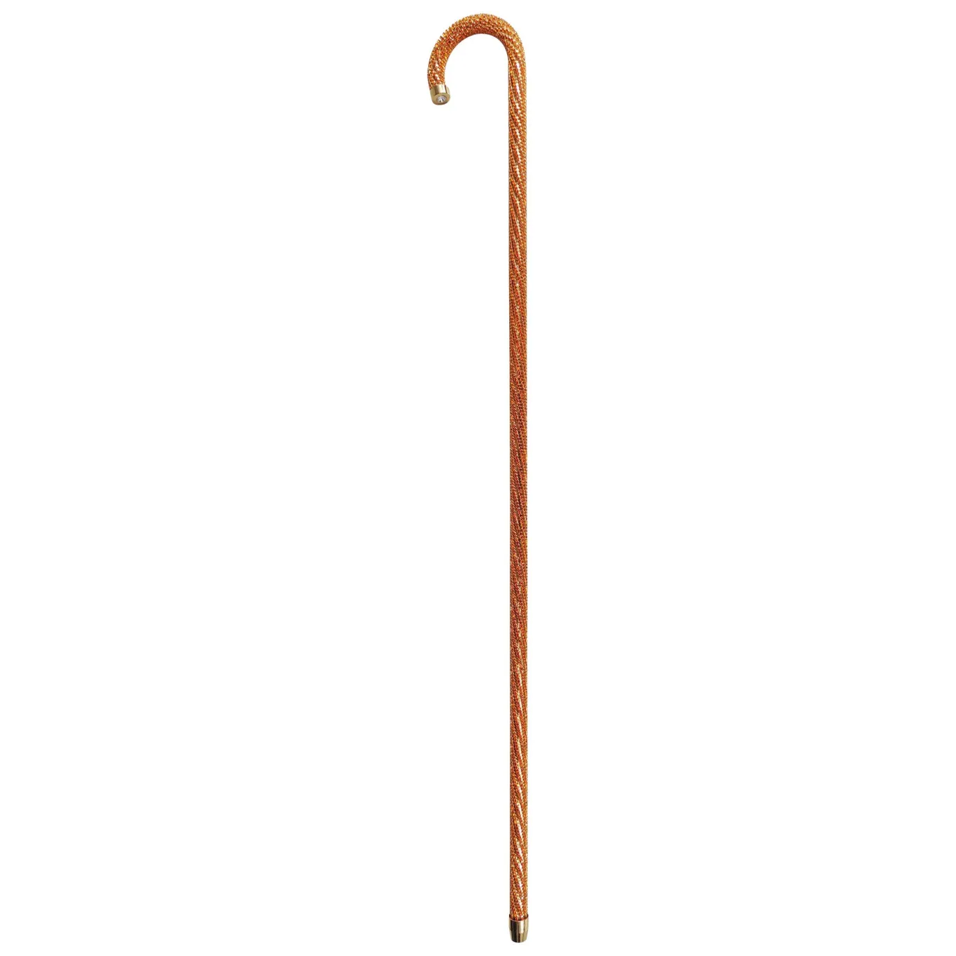 Il Marchesato Crook Walking Cane Encrusted with Orange crystals Fashion