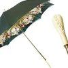 Il Marchesato Dark green umbrella with roses and cream knob Clearance
