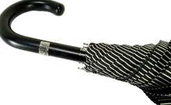 Il Marchesato Double Cloth Men's Black Striped Umbrella Hot