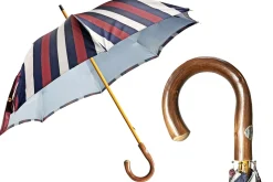 Il Marchesato Double Cloth Men's Umbrella - Grey and Striped Design Discount
