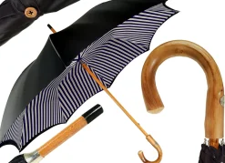 Il Marchesato Double Cloth Men's Umbrella - Blue Striped Design Online
