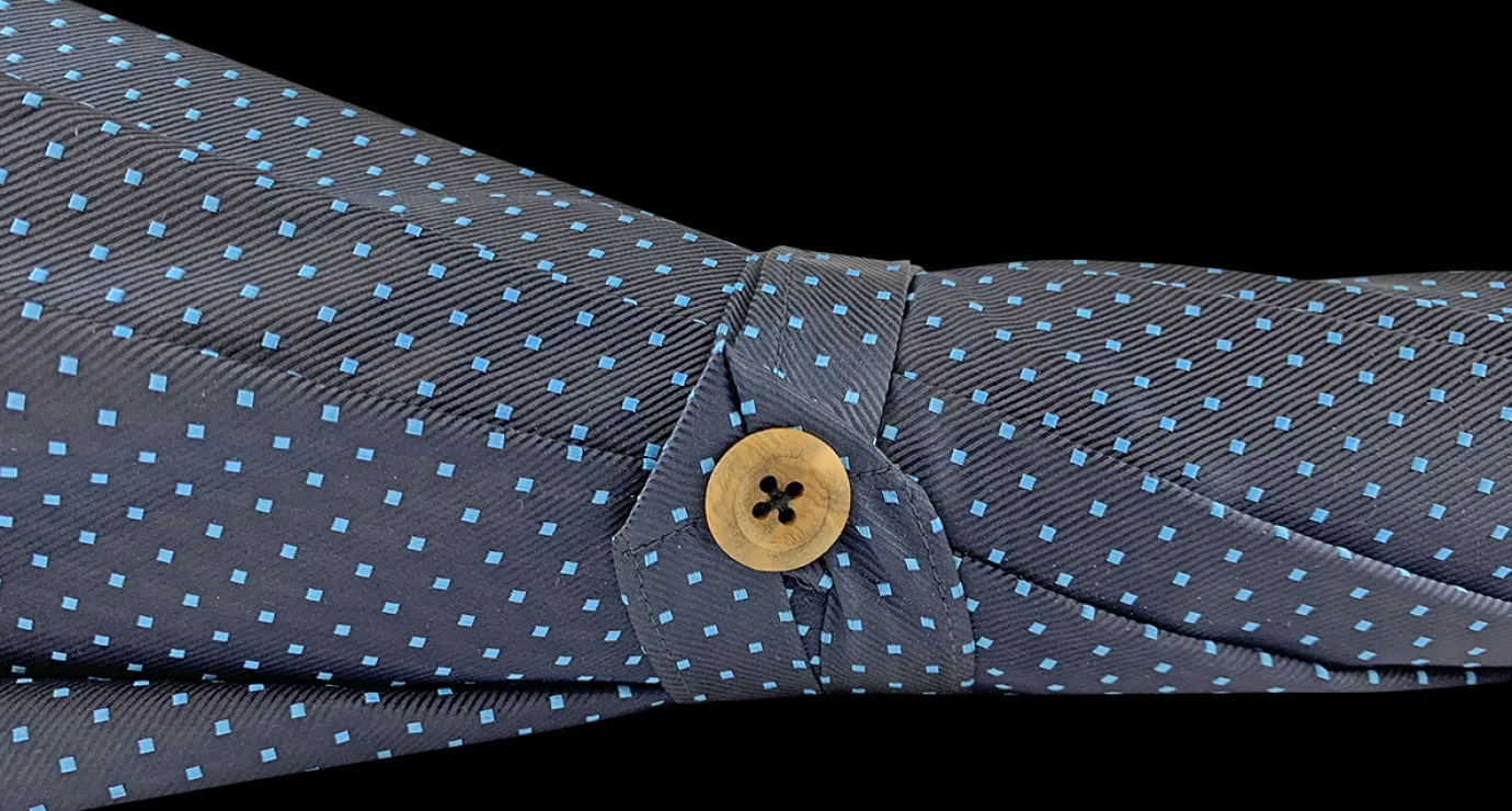 Il Marchesato Double Cloth Men's Umbrella - Blue navy with dots Design New