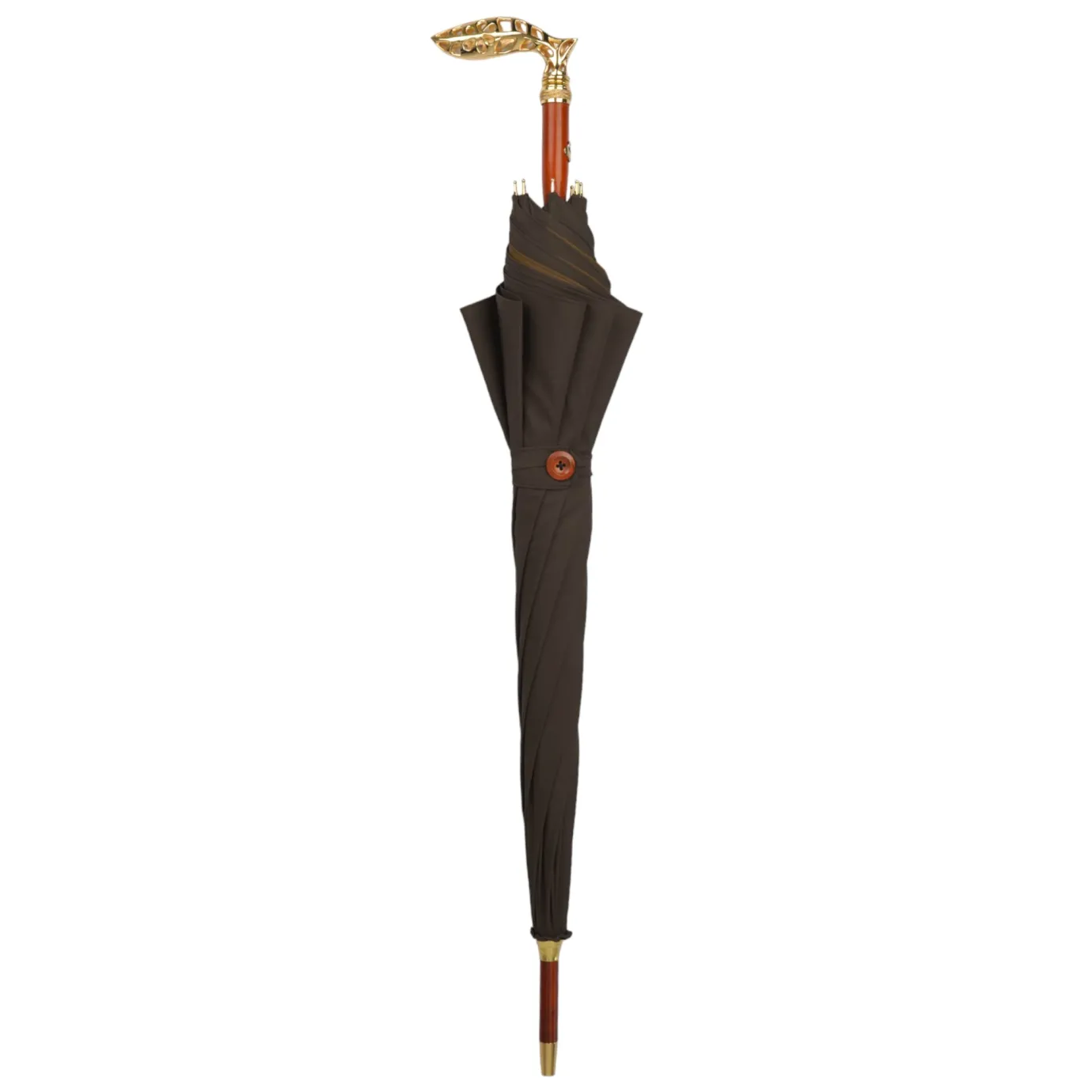 Il Marchesato Double Cloth Men's Umbrella - 24K Goldplated handle New