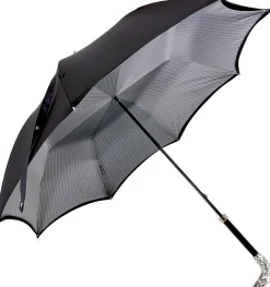 Il Marchesato Double Cloth Men's Umbrella, Silver-plated Eagle Outlet