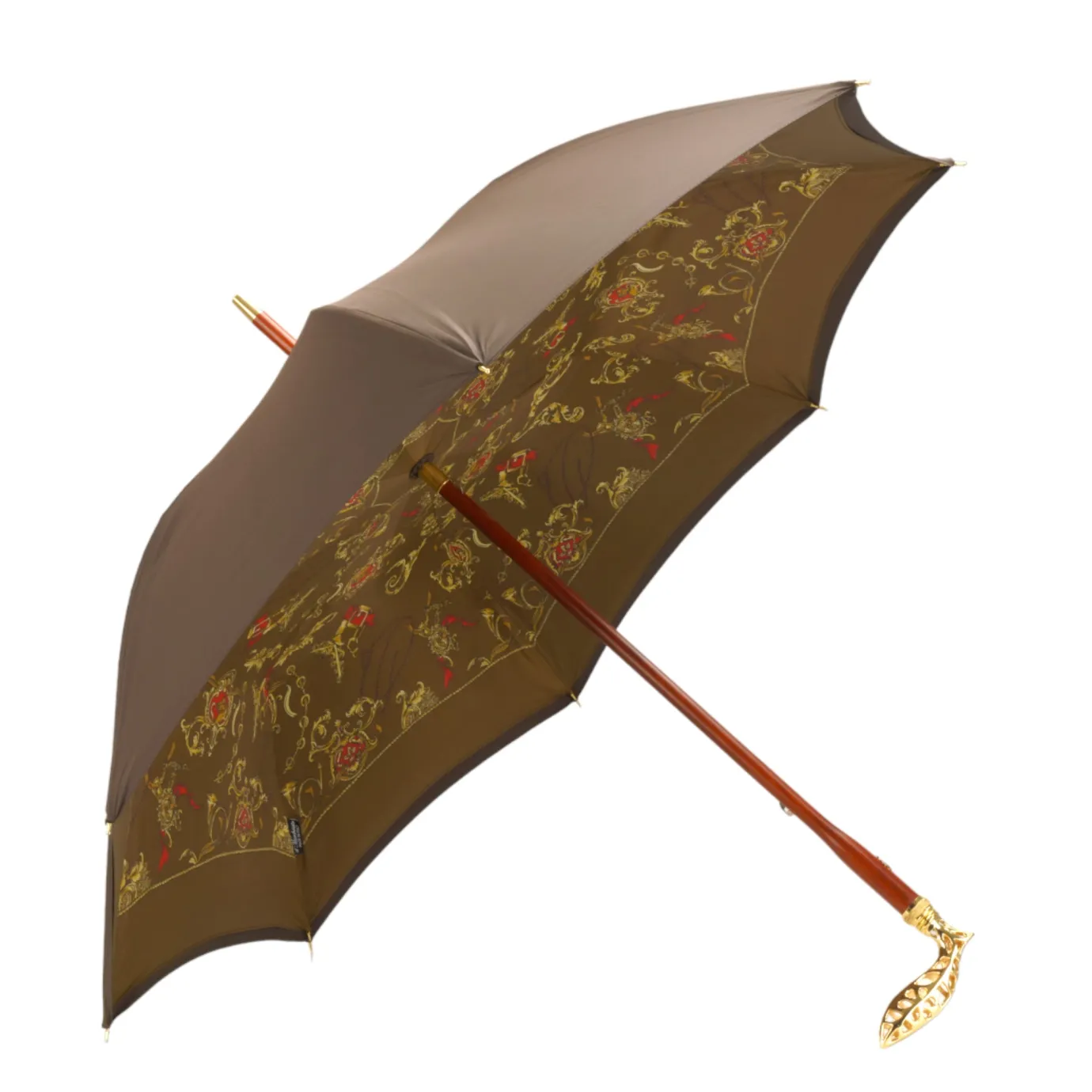 Il Marchesato Double Cloth Men's Umbrella - 24K Goldplated handle New