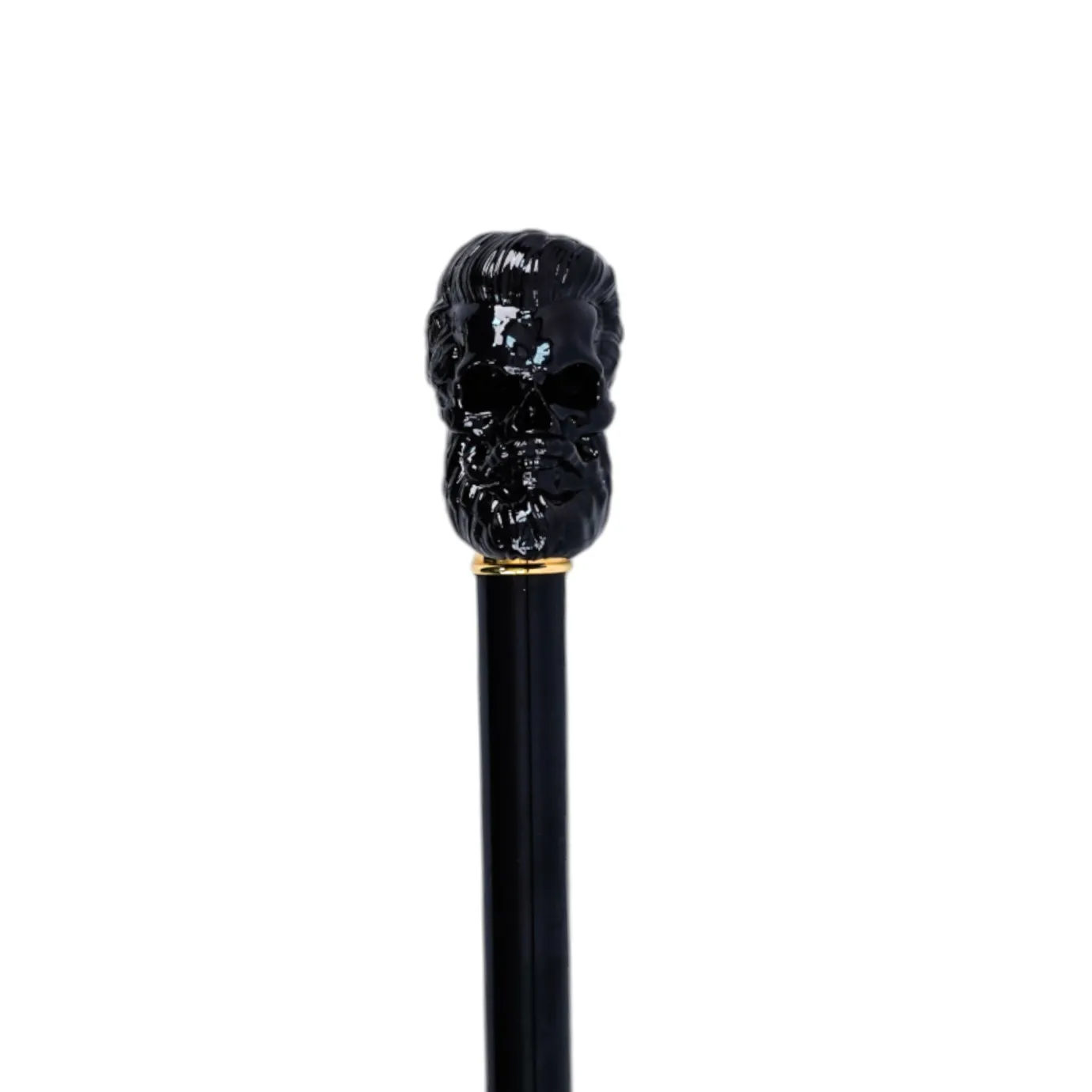 Il Marchesato Elegant Cane with Sculpted Black Skull Handle and Gold Accents Discount