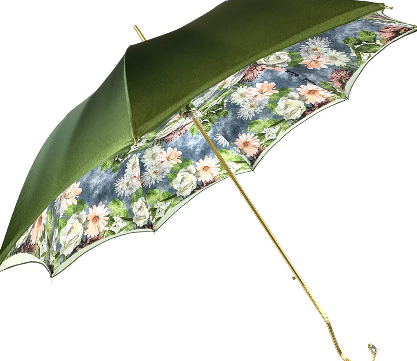 Il Marchesato Elegant Green Floral Umbrella Outlet
