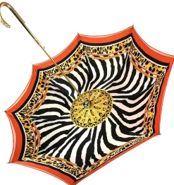 Il Marchesato Elegant Internally Leopard Print Umbrella, Double Cloth Outlet