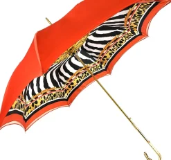 Il Marchesato Elegant Internally Leopard Print Umbrella, Double Cloth Outlet