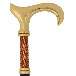 Il Marchesato Elegant Italian Craftsmanship: Luxury Walking Cane with 24K Gold Plati Discount