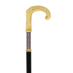 Il Marchesato Elegant Italian Craftsmanship: Luxury Walking Cane with 24K Gold Plati Fashion