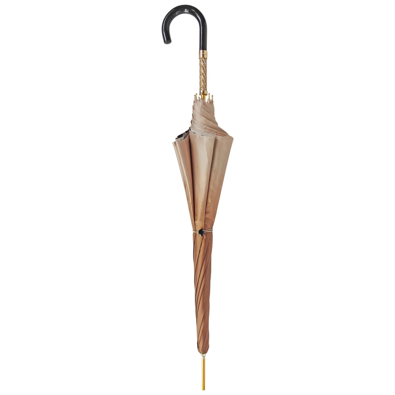 Il Marchesato Elegant ladies umbrella with black and brown flowered design Online